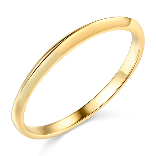 1.5mm Knife-Edge Wedding Band in 14K Yellow Gold Solid Slide 0