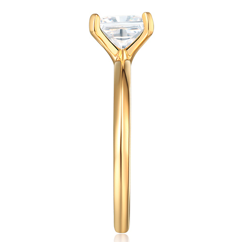 1.25CT Knife-Edge Princess-Cut CZ Engagement Ring Solitaire in 14K Yellow Gold Slide 2