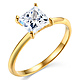 1.25CT Princess-Cut Knife-Edge CZ Engagement Ring Set in 14K Yelllow Gold thumb 1