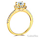 Square Halo 1.25CT Round-Cut CZ Engagement Ring Set in 14K Yellow Gold thumb 2