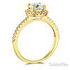 Square Halo 1.25CT Round-Cut CZ Engagement Ring Set in 14K Yellow Gold thumb 2