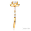 Square Halo 1.25CT Round-Cut CZ Engagement Ring Set in 14K Yellow Gold thumb 3