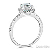 Square Halo 1.25CT Round-Cut CZ Wedding Ring Set in 14K White Gold thumb 2