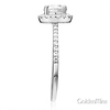 Square Halo 1.25CT Round-Cut CZ Wedding Ring Set in 14K White Gold thumb 3