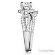 Halo Split Shank 1.25CT Round CZ Engagement Ring Set in 14K White Gold thumb 2