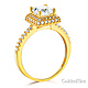 Halo 1.25 CT Princess-Cut & Round Side CZ Wedding Ring Set in 14K Yellow Gold thumb 2