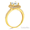 Halo 1.25 CT Princess-Cut & Round Side CZ Wedding Ring Set in 14K Yellow Gold thumb 2