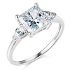3-Stone Pear & 1.75-CT Princess-Cut CZ Engagement Ring in 14K White Gold thumb 0