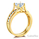 Split Shank 1-CT Round-Cut Solitaire CZ Wedding Ring Set in 14K Yellow Gold thumb 1