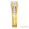 Split Shank 1-CT Round-Cut Solitaire CZ Wedding Ring Set in 14K Yellow Gold thumb 2