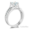Split Shank 1-CT Round-Cut Solitaire CZ Wedding Ring Set in 14K White Gold thumb 1