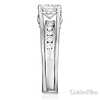 Split Shank 1-CT Round-Cut Solitaire CZ Wedding Ring Set in 14K White Gold thumb 2