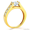 Floating Round-Cut & Side Channel CZ Engagement Ring in 14K Yellow Gold thumb 1