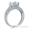 Art Deco Engraved 1-CT Round-Cut CZ Engagement Ring in 14K White Gold thumb 1