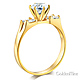 1-CT Round-Cut & 2-Row Baguette CZ Engagement Ring in 14K Yellow Gold thumb 1