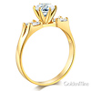 1-CT Round-Cut & 2-Row Baguette CZ Engagement Ring in 14K Yellow Gold thumb 1