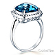 4.9-CT Aqua Blue Cushion-Cut Halo CZ Engagement Ring in 14K White Gold thumb 1