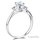 Knife-Edge Trellis 3-Stone Round CZ Engagement Ring in Sterling Silver (Rhodium) thumb 1