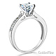 Cathedral Round-Cut CZ Engagement Ring in Sterling Silver (Rhodium) with Pave Side Stones thumb 1