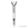 Cathedral Round-Cut CZ Engagement Ring in Sterling Silver (Rhodium) with Pave Side Stones thumb 2