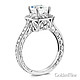 Antique-Style 1-CT Princess-Cut Halo CZ Engagement Ring in Sterling Silver (Rhodium) thumb 1