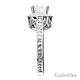 Antique-Style 1-CT Princess-Cut Halo CZ Engagement Ring in Sterling Silver (Rhodium) thumb 2