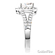 Split Shank Heart-Cut Halo CZ Engagement Ring in Sterling Silver (Rhodium) thumb 2