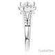 Split Shank Halo 1-CT Round CZ Engagement Ring in Sterling Silver (Rhodium) thumb 2