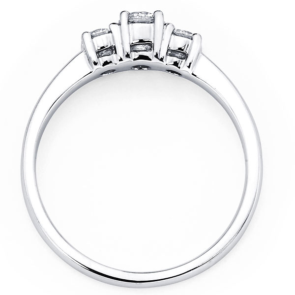 Three Stone 14K White Gold Diamond Engagement Ring 0.55 ctw Slide 1