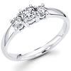 Three Stone 14K White Gold Diamond Engagement Ring 0.55 ctw thumb 0