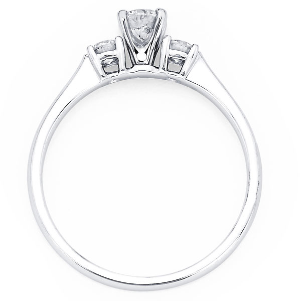 Three Stone 14K White Gold Diamond Engagement Ring 0.60 ctw Slide 1