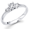 Three Stone 14K White Gold Diamond Engagement Ring 0.60 ctw thumb 0