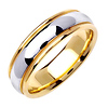 6.5mm Classic Dome Milgrain 14K Two-Tone Gold Wedding Ring thumb 1