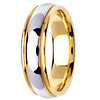 6.5mm Classic Dome Milgrain 14K Two-Tone Gold Wedding Ring thumb 2