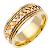 8.5mm Handmade Rope & TriGold Braided Men's Wedding Band - 14K Yellow Gold thumb 1