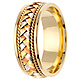 8.5mm Handmade Rope & TriGold Braided Men's Wedding Band - 14K Yellow Gold thumb 2