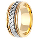 8.5mm Handmade Cord & White Woven Men's Wedding Band - 14K Two-Tone Gold thumb 2