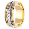 8.5mm Handmade Cord & White Woven Men's Wedding Band - 14K Two-Tone Gold thumb 2