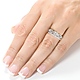 Chic 3 Stone Princess Cut Diamond Wedding Ring Set 1.0ctw thumb 7
