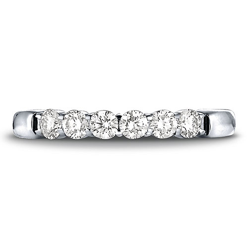 3mm 14K White Gold High Polish 6 Stone Benchmark Diamond Ring .48 ctw Slide 1