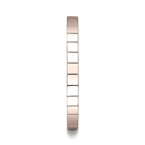 2mm 14K Rose Gold High Polished Benchmark Wedding Band Slide 2