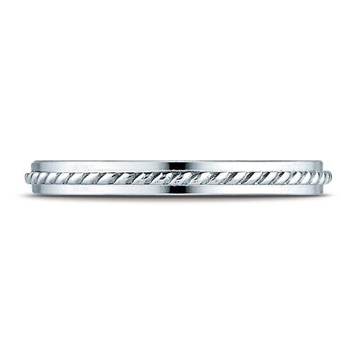 2mm 14K White Gold Cord Ring Wedding Band Slide 0